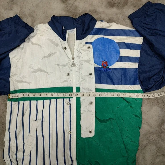 Vintage 80's Le Coq Sportif Full Zip Windbreaker L - Picture 4 of 5